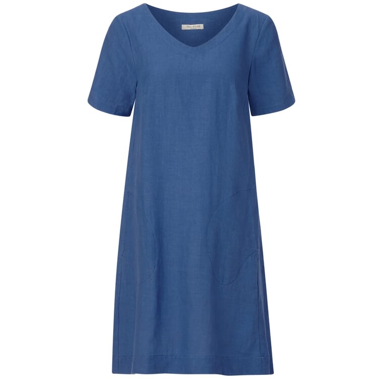 Robe en lin pour femme, Bleu