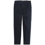 Heren chino broek met knopen Donkerblauw