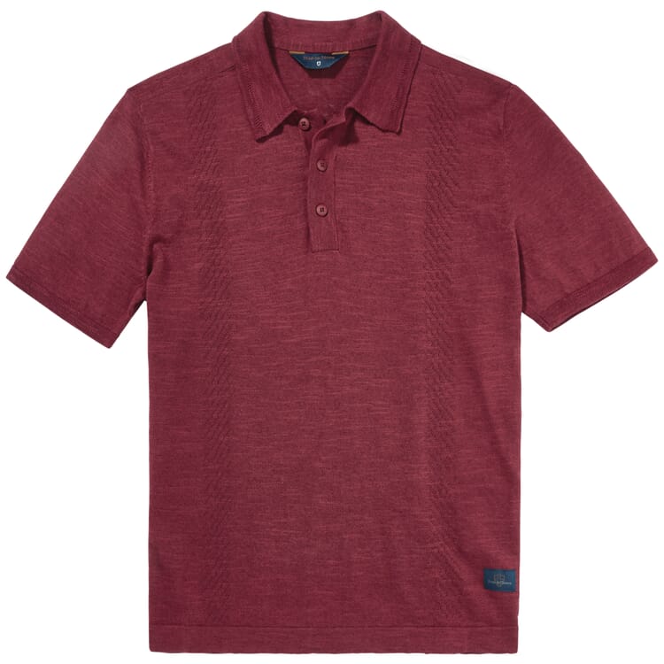 Mens polo shirt with pattern, Dark red