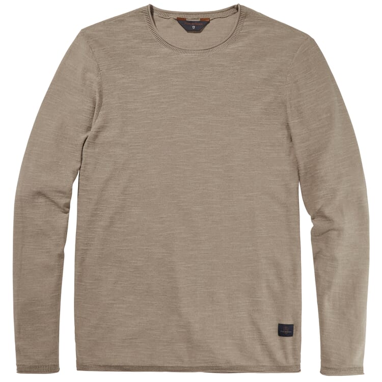 Mens knit sweater, Taupe