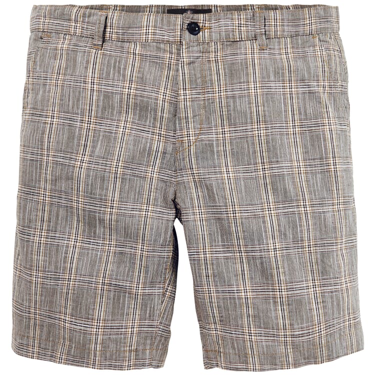 Men shorts plaid, Gray-brown