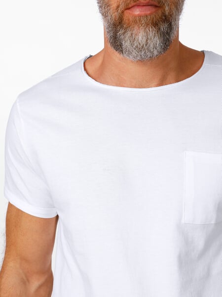 Heren T-shirt Katoen Wit, close-up