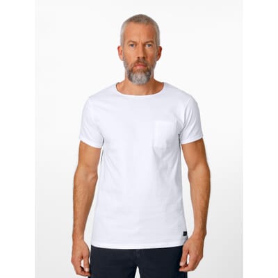 | Manufactum Baumwolle, Herren-T-Shirt Weiß