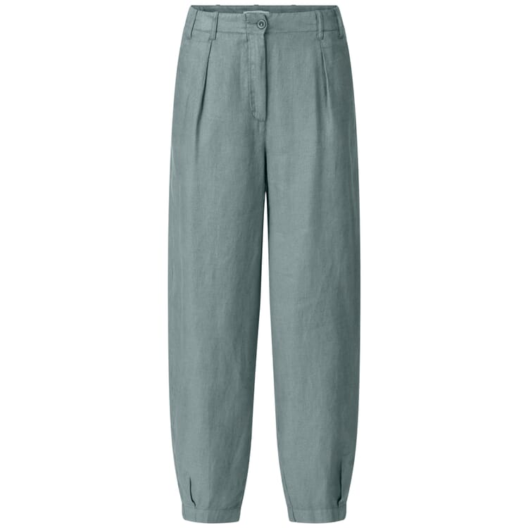 Pantalon en lin pour femmes, Vert moyen