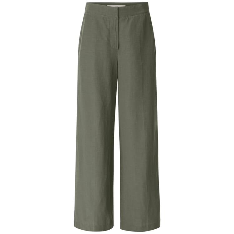 Ladies trousers wide leg, Medium green