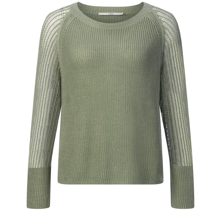 Jumper til kvinder i strikmix, Lysegrøn