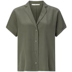 Ladies blouse lapel collar Medium green
