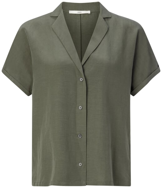 Women's Blouse with Lapel Collar Medium Green