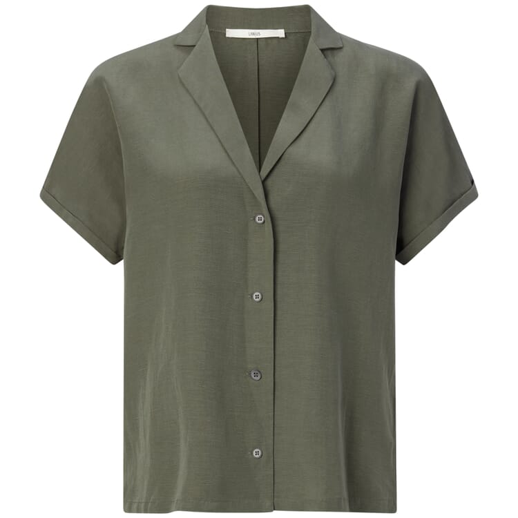 Women's Blouse with Lapel Collar, Medium Green