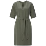 Ladies dress with belt Medium green