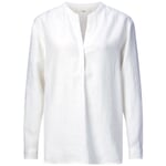 Blusa camisera de lino para señora Blanco