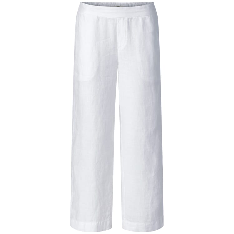 Ladies linen pants 7/8 length, White