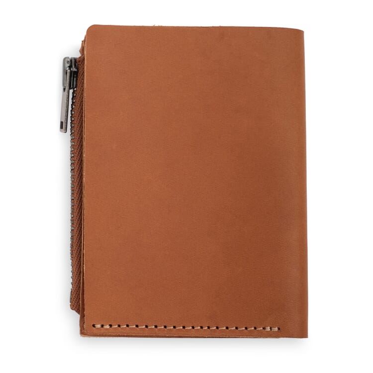 Portafoglio tascabile Zip, Marrone chiaro