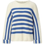 Ladies striped sweater White-Blue