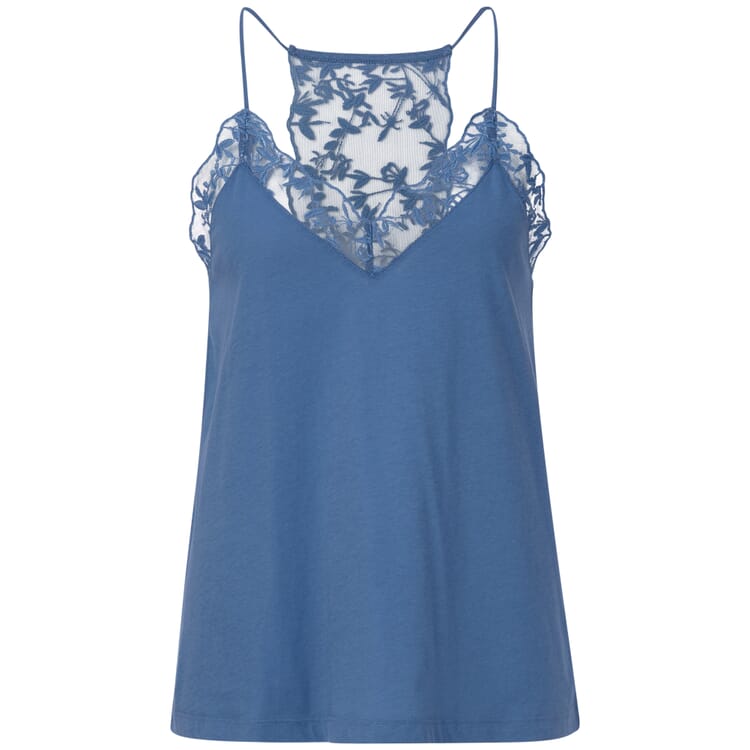 Ladies top with lace, Blue