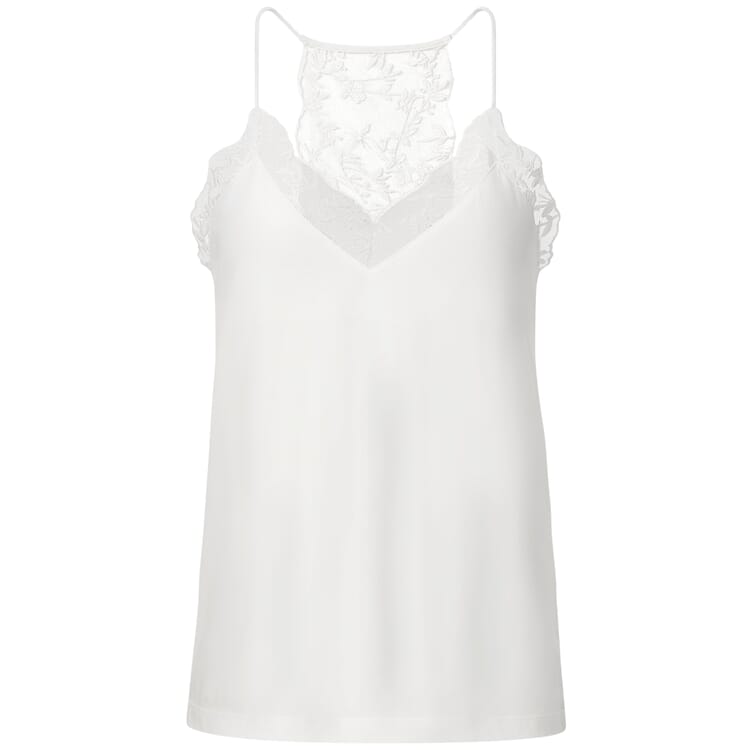Ladies top with lace, Natural white