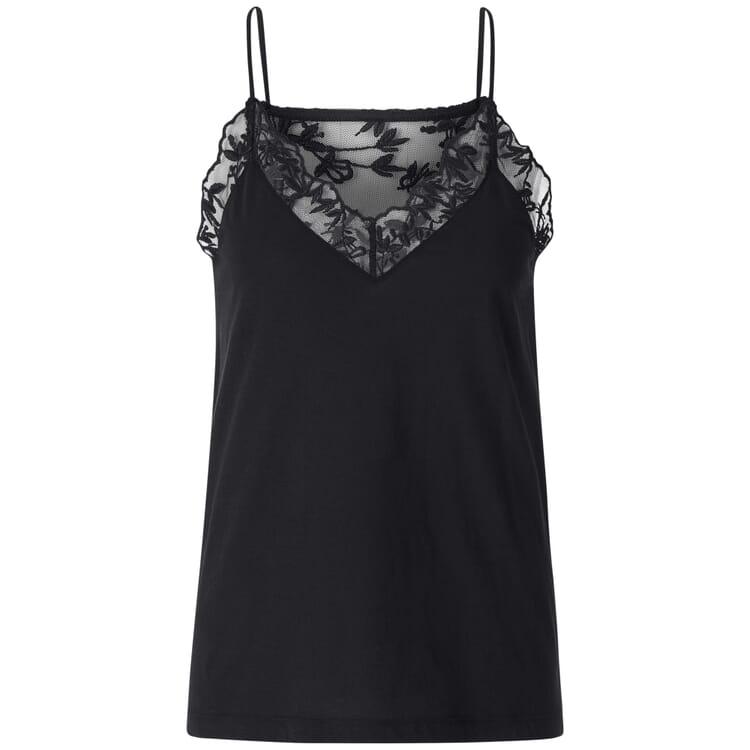 Ladies top with lace, Black