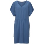 Ladies dress V-neck Blue