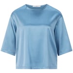 Ladies blouse silk satin Medium blue