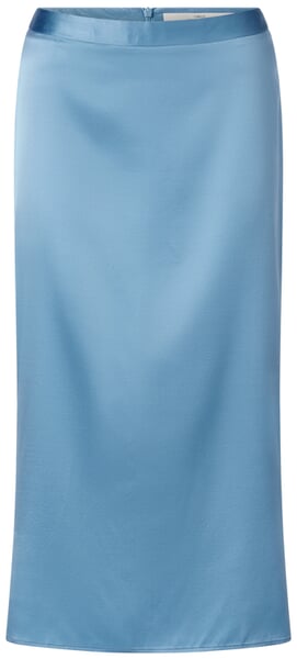 Damesrok van zijden satijn Middenblauw