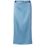 Jupe femme en satin de soie Bleu moyen