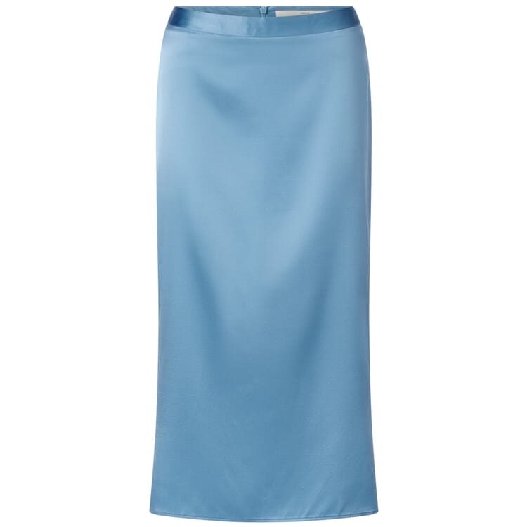 Ladies skirt silk satin, Medium blue