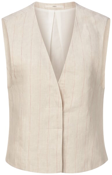 Gilet en lin à rayures pour femme Corail naturel
