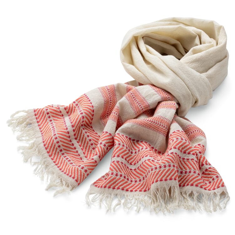 Ladies scarf ikat pattern, Nature Coral