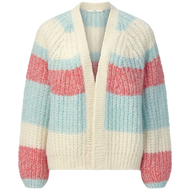 Stribet cardigan til damer, Flerfarvet