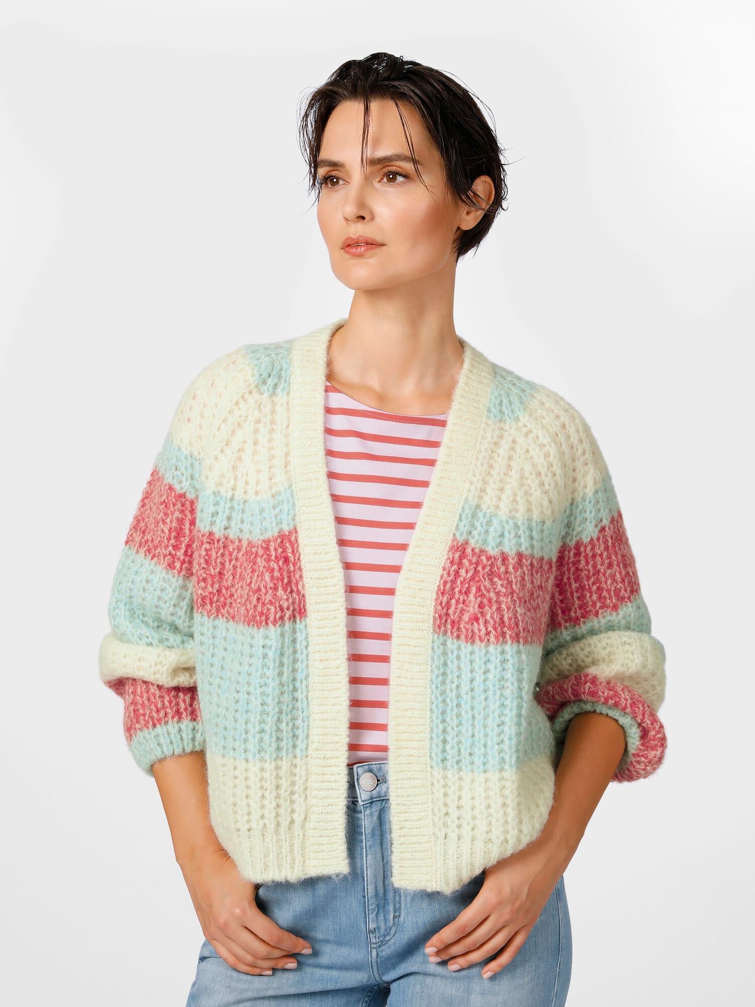 Ladies striped cheap cardigan