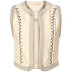 Damevest med broderi Naturlig hvid-sort