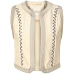 Women's vest with embroidery Natural white-black