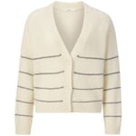 Women's cardigan short Natural white-black