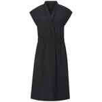 Ladies dress with shawl collar Black