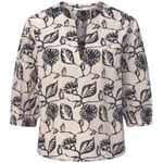 Damenbluse Floral Print Creme-Schwarz