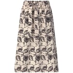 Nederdel til damer med blomsterprint Creme-sort