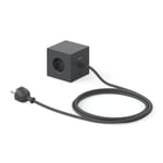 Square 1 socket Matte black