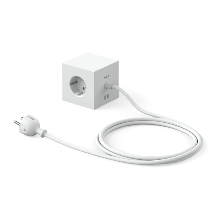 Square 1 Power Outlet, Matte Gray