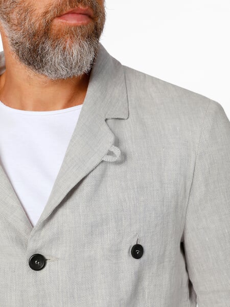 Men's linen jacket Light gray, close-up