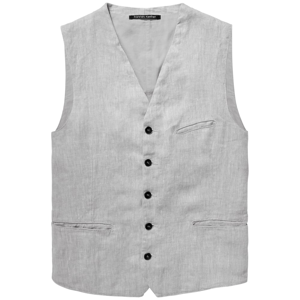 Men's linen vest, Light gray Manufactum