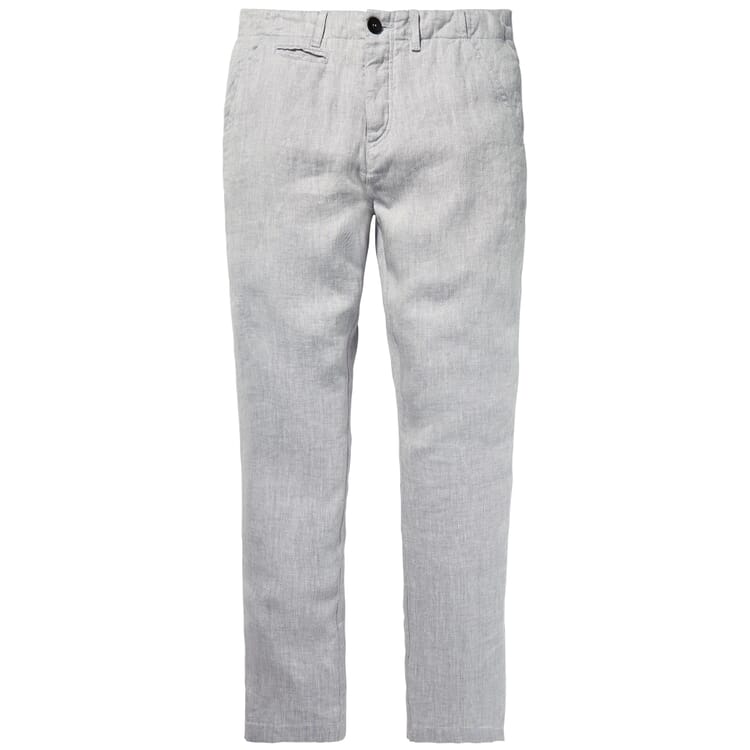 Pantaloni da uomo in lino, Grigio chiaro