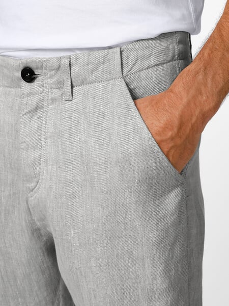 Herren-Leinenhose Hellgrau, Detailsicht