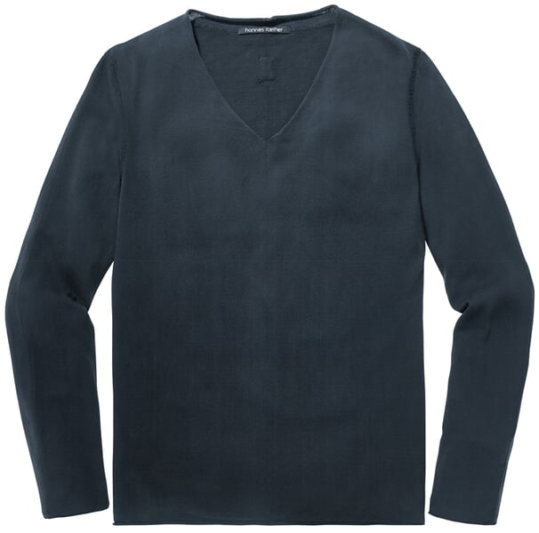 Herren-Strickpulli V-Ausschnitt Dunkelblau