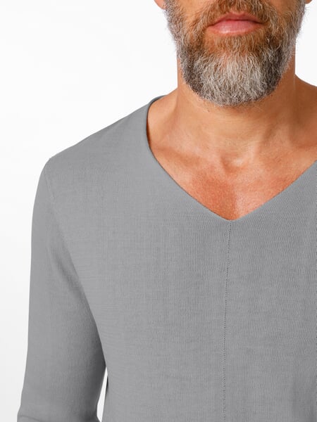 Herren-Strickpulli V-Ausschnitt Stone, Detailsicht