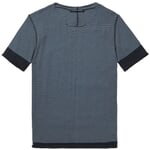 Herren-Strickshirt geringelt Dunkelblau-Bleu