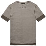 T-shirt en maille milleraies pour hommes Brun-crème