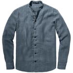 Camicia da uomo con collo alto Blu medio