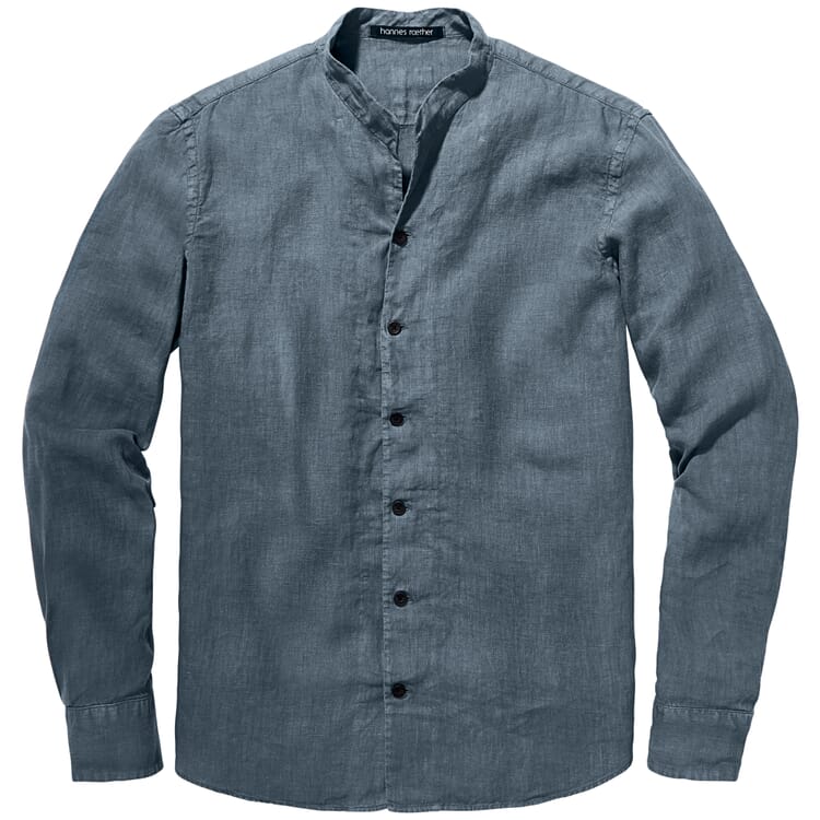 Camisa de hombre con cuello alto, Azul medio