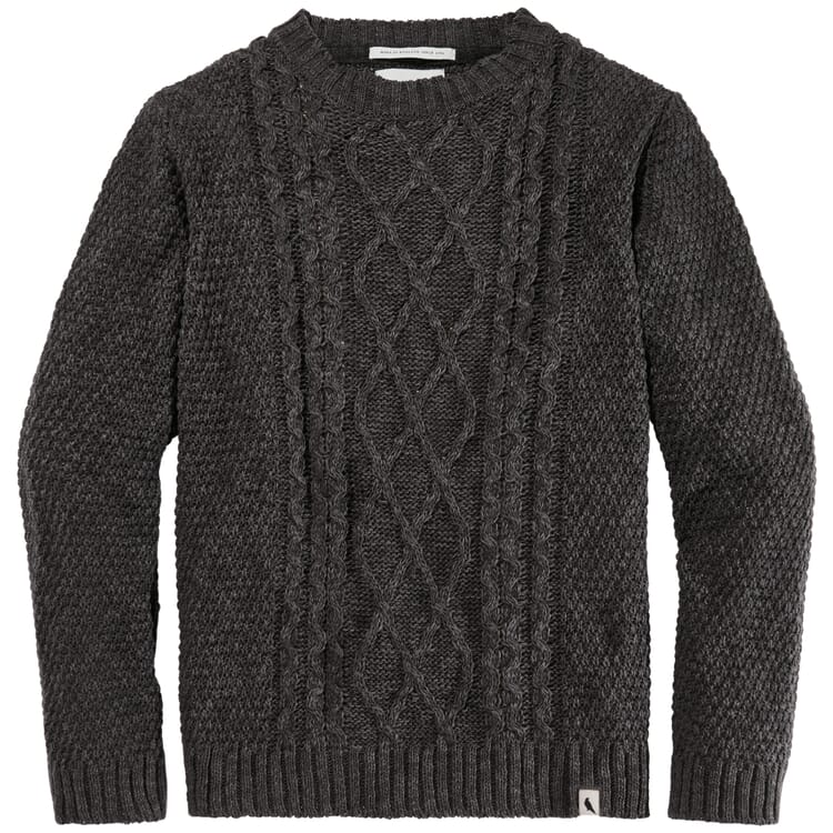 Men sweater linen cotton, Brown gray