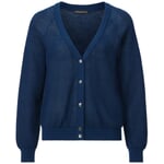 Cardigan court pour femme Bleu